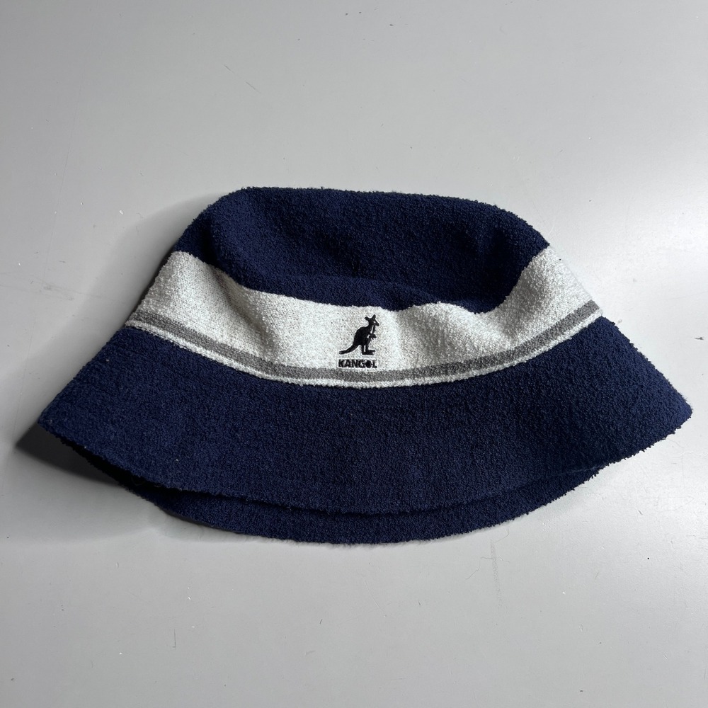 Kangol Bermuda Stripe Bucket Hat Navy Blue White Medium K3326ST Streetwear